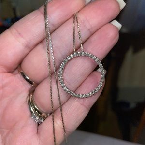 Diamond Circle Pendant with chain